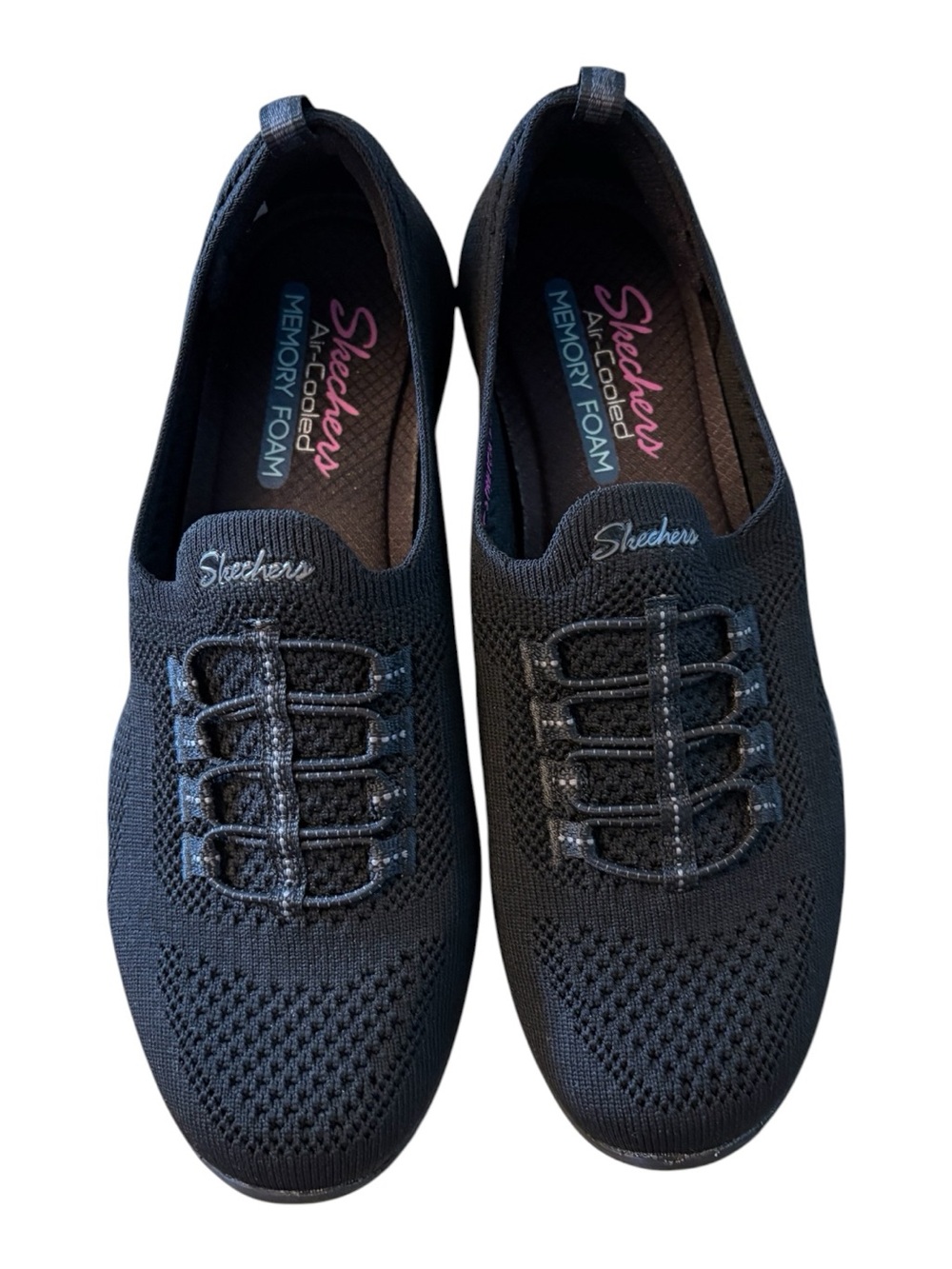 Skechers Women's Black Knit Slip-On Sneakers